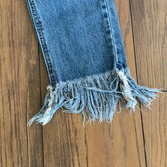 (2/$15) Riot Rigid High Rise Denim with Raw Hem - Picture 2 of 3